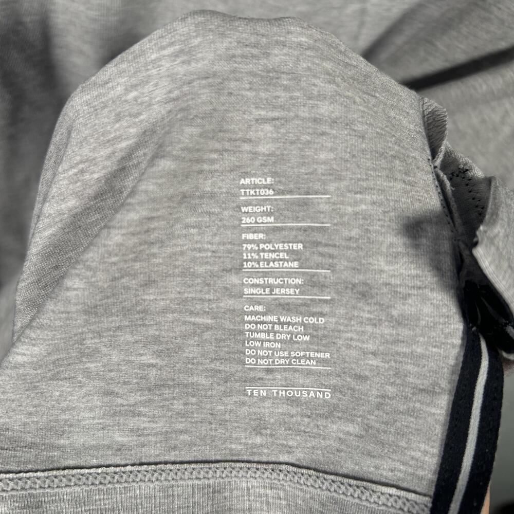 Ten Thousand Recover Shirt Mens Medium Gray Athletic Stretch Performance Tee NEW - Picture 7 of 9